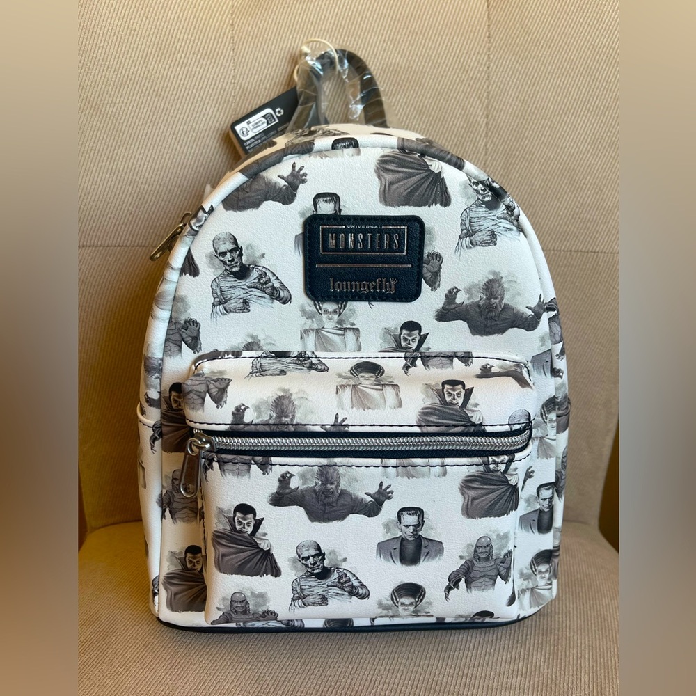 Loungefly Universal Monsters Icons Mini Backpack Frankenstein/Bride, Dracula NWT